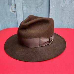 Indiana Jones Wool Hat Fedora With Grosgrain Ribbon Size Medium